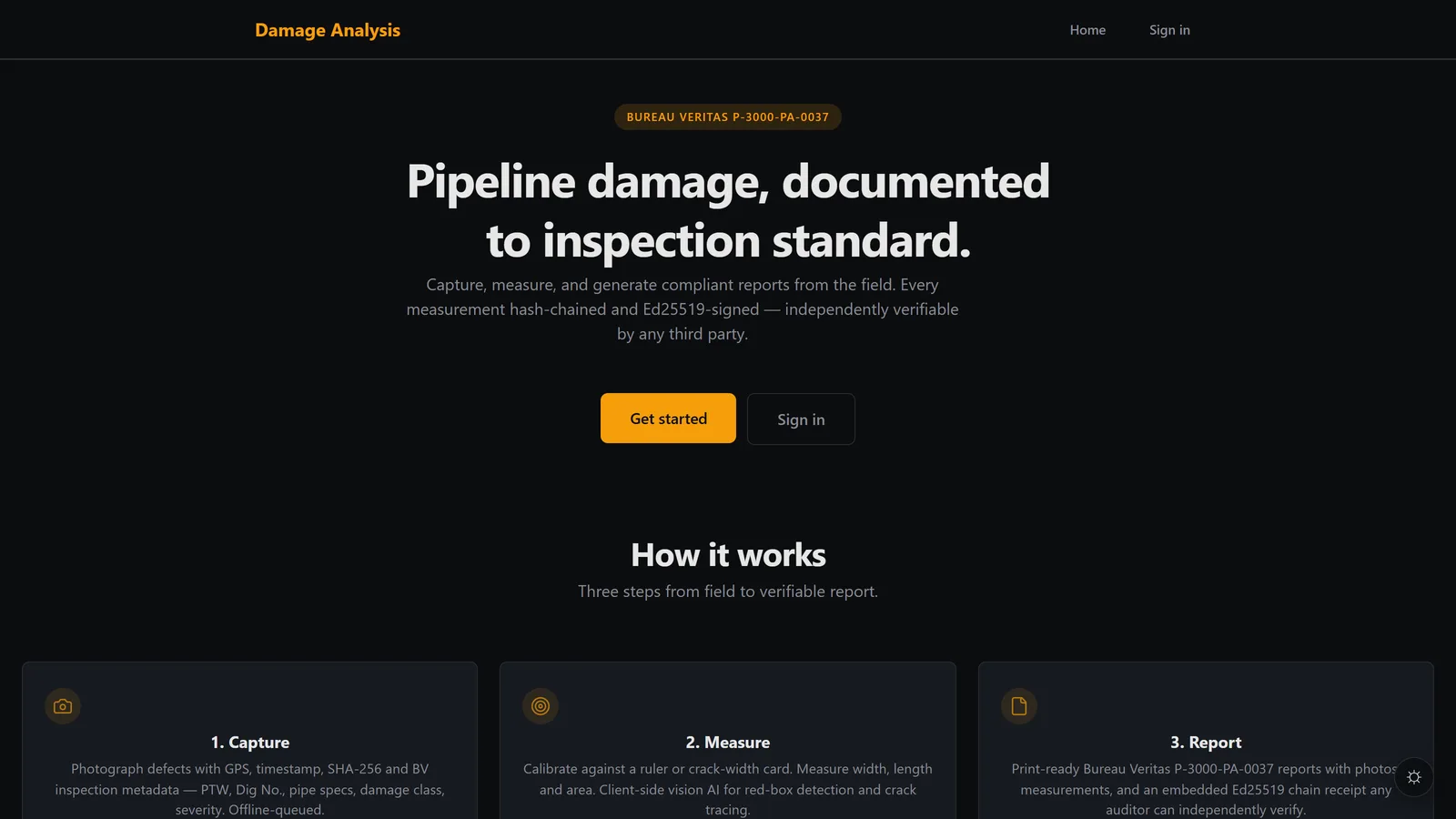 Damage Analysis — dark theme