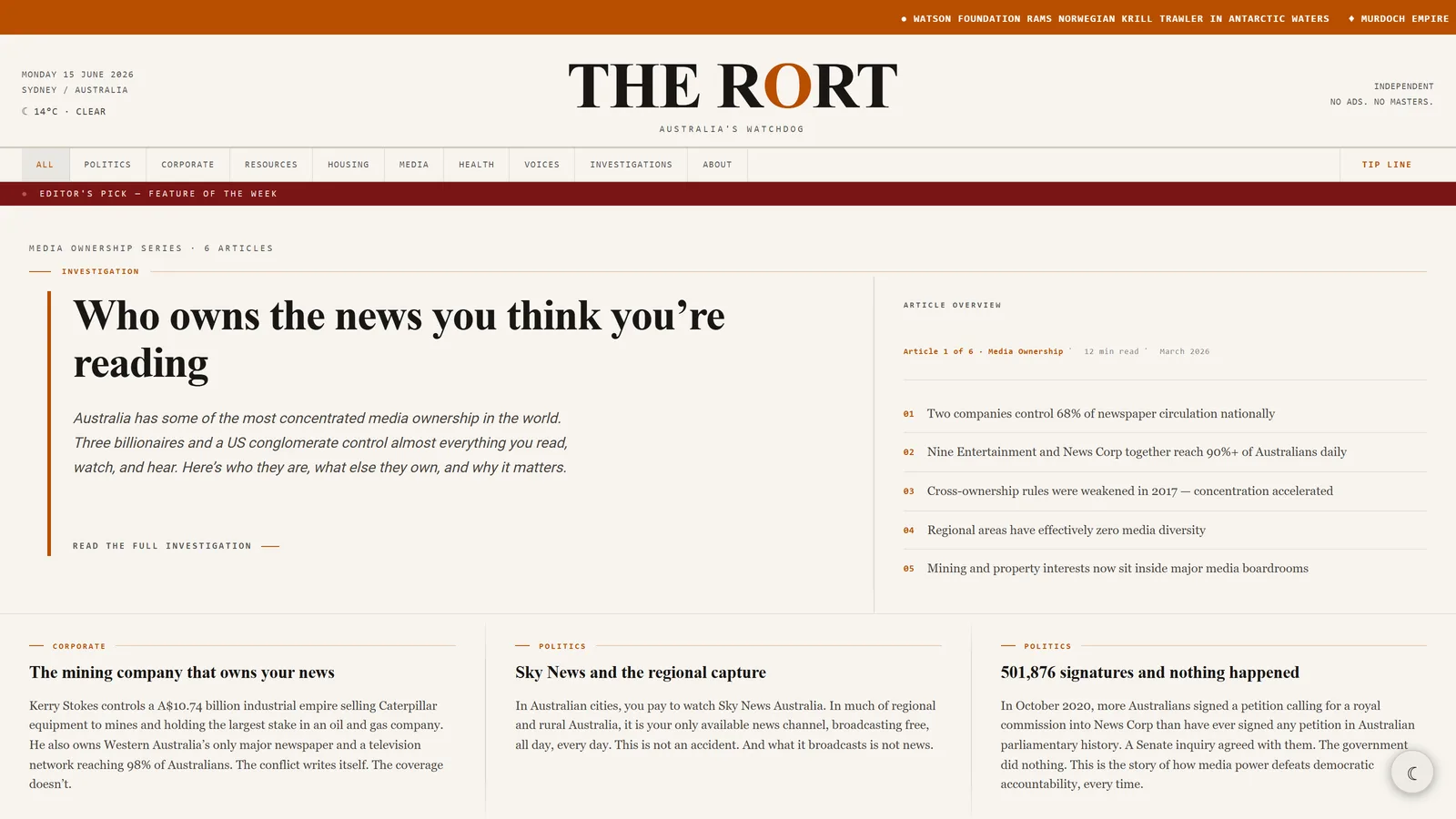 The Rort — light theme